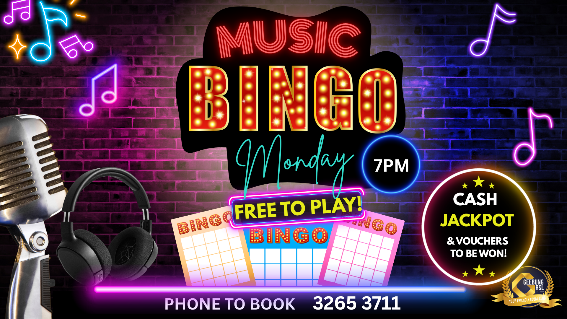 Monday Music Bingo Geebung RSL